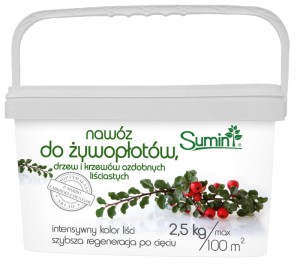 Nawóz do żywopłotów, drzew i krzewów ozdobnych 2,5 kg Sumin