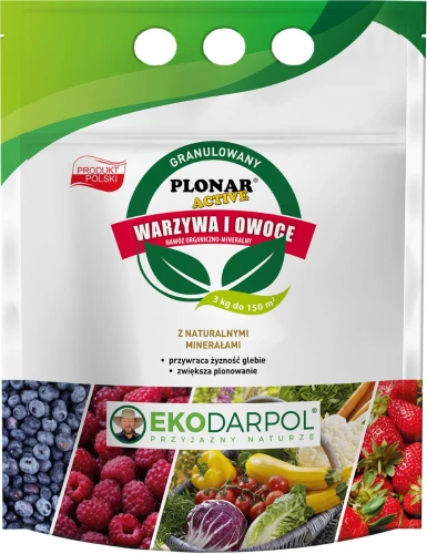 Plonar Active ekologiczny nawóz do warzyw i owoców granulowany – 3 kg Ekodarpol