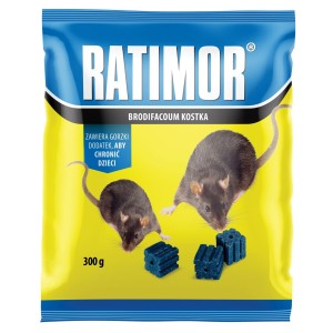 Trutka na myszy i szczury Brodifacoum kostka - 300 g 29 ppm