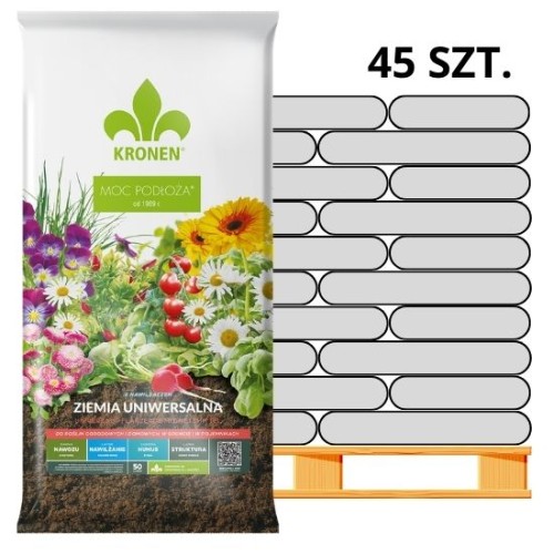 Ziemia uniwersalna podłoże bez torfu – Terra Preta – 50 l (paleta 45 szt.) Kronen