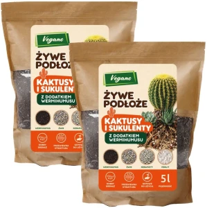 Żywe podłoże do kaktusów i sukulentów z dodatkiem Wermihumusu Vegano - 2x5 l