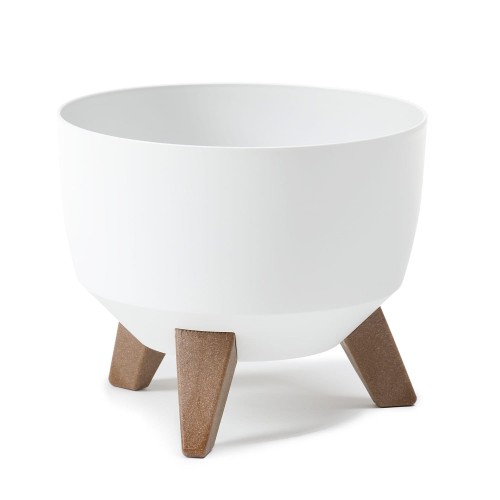 Okrągła donica - misa osłonka Ø24 cm Roma – biała – Lamela